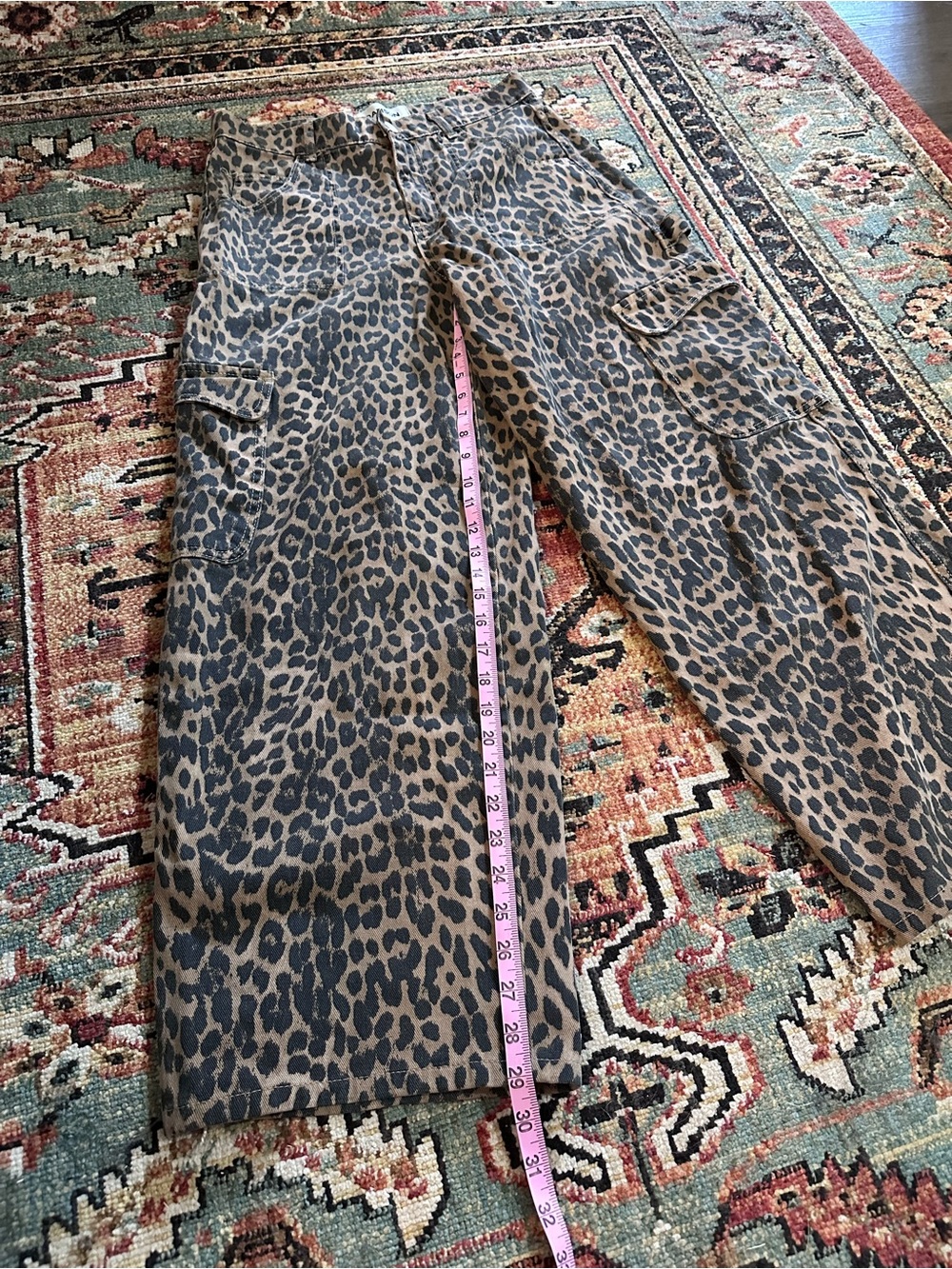 Damson Madder Dion Leopard Carpenter Cargo Pants UK 10/US 6 - Picture 14 of 14